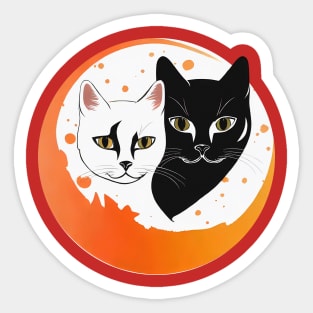 Handsome two cats in circle Sticker